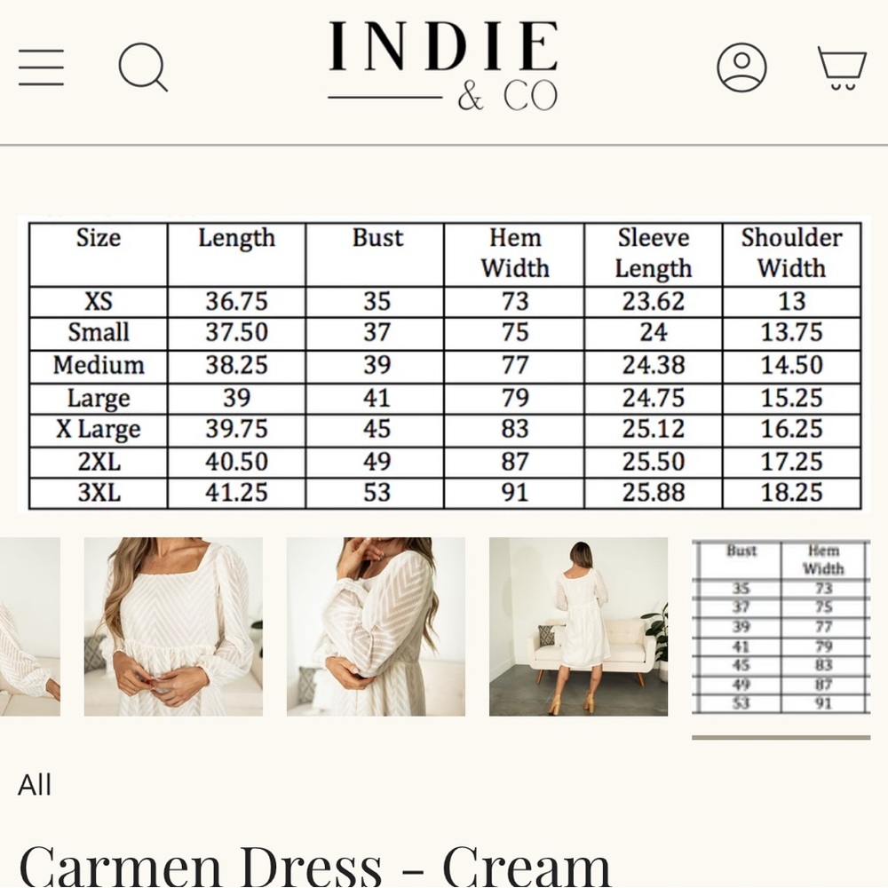 Indie & Co Camren Cream Long Sleeve Dress with Chevron Design size Medium - Picture 10 of 14